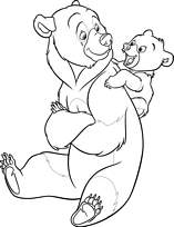 coloriage frere des ours sur son dos